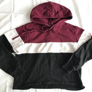 Ambiance Hoodie Size S Burgundy, Black & White